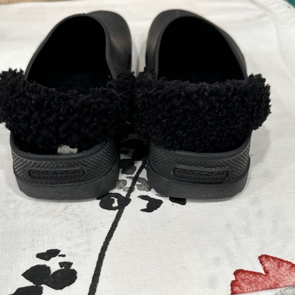 Coach Black Lola Shearling Clogs - Picture 8 of 9